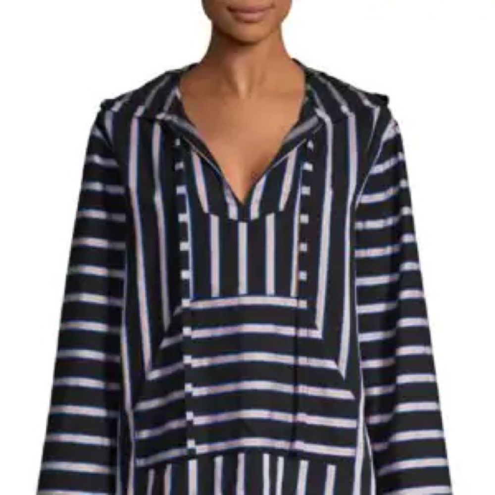 Le Superbe Dukes Baja Striped Hooded Tunic top